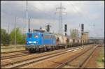 PRESS 140 037-1 / 140 831 mit einem Cerealis-Zug am 13.04.2014 in Berlin Sch�nefeld Flughafen