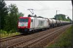 ITL 185 650-9 fuhr mit Zacens-Wagen am 16.06.2014 durch Panketal-R�ntgental