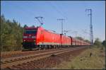 DB Schenker 185 181-5 und 185 068 mit Falns in Berlin Wuhlheide, 23.04.2015