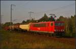 DB Schenker 155 194-4 mit einem kurzen G�terzug am 16.09.2014 in der Berliner Wuhlheide    Update: 11/2014 in Rostock-Seehafen als Ersatzteilspender z; 22.08.2015 in Opladen verschrottet