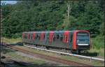 Tz 301 der Hamburger Hochbahn pendelte auf dem Prüf- und Testgleis des Bombardier-Werks.