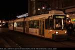 BVG 2013 (Typ GT6N-ZR) als M2 am nchtlichen Alexanderplatz (20.01.2009).