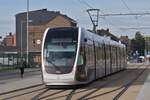 Tram 5108 beim Gleiswechsel an der Endhaltestelle Standard in L�ttich.
