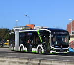 MAN Lion´s E als Linie 36 von Warnemnde Strand nach Rostock Mecklenburger Allee am 14.10.2023 in Warnemnde Werft