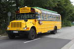 Schulbusse/619466/amerikanischer-schoolbus-als-rostock-city-tour amerikanischer Schoolbus als Rostock City Tour am 14.07.2018 in Warnemnde 