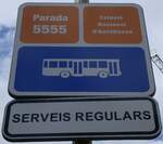 (267'218) - Andorra-Haltestellenschild - Andorra la Vella, Estaci Nacional Autobusos - am 18.