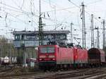 DB Cargo Lok 143 225-1 mit Schwesterlok Rangierbahnhof Kln Gremberg, Gremberg Gnf (Gremberg Nord Fahrdienstleitung) Porzer Ringstrae, Kln 31-03-2017.