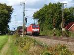 DB Cargo Lok 189 065-6 bei Bahnbergang Devesstrae, Salzbergen 28-09-2018.