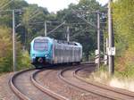 Keolis Eurobahn Triebzug ET 4 08 bei Bahnbergang Fuchsweg, Laggenbeck, Ibbenbren 28-09-2018.