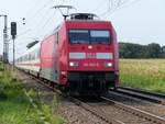 DB Lokomotive 101 060-2 Bahnbergang Devesstrae, Salzbergen 11-09-2020.