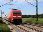 DB Lokomotive 101 090-9 Bahnbergang Devesstrasse Salzbergen 03-06-2022.