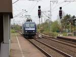 RBH (Rail Barge Harbour) Lokomotive 145 013-9 Gleis 3 Bahnhof Salzbergen 17-04-2025.