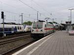 DB Fernverkehr Lokomotive 147 586-2  (91 80 6147 586-2 D-DB) Gleis 5 Bahnhof Rheine 17-04-2025.