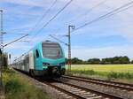 Keolis Eurobahn FLIRT 3 Triebzug ET 4.03 bei Bahn�bergang Devesstrasse, Salzbergen 27-08-2025.