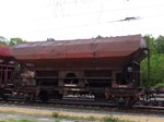 Fcs Drehschieber-Seitenentladewagen aus Frankreich von Ermewa mit nummer 23 RIV 87 F-ERMD 6450 203-1 Rangierbahnhof Gremberg, Kln, Deutschland 20-05-2016.