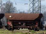 Fcs Drehschieber-Seitenentladewagen mit Nummer 21 RIV 80 D-DB 6457 421-1 Gterbahnhof Oberhausen West 12-03-2020.