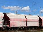 Talns Drehgestell-Selbstentladewagen mit Schwenkdach mit Nummer 31 80 0665 705-5 Gterbahnhof Oberhausen West 11-07-2024.