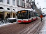 Veolia MAN Bus Nummer 6714 Breestraat Leiden 19-12-2010.