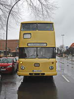 Der ehemalige BVG Bus der Firma Bssing am 26. Januar 2019 in Berlin.