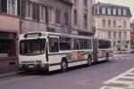 Am 4.3.1989 zhlte dieser Stadtbus der Marke Renault  in der franzsischen Stadt Moulhouse  noch zu den modernen Nahverkehrsmitteln.