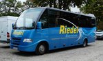 iveco-irisbus/522870/iveco-rapido-von-riedel-steht-auf Iveco Rapido von 'Riedel' steht auf der Veterama-Parkplatz in Mannheim im Oktober 2016