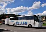 Bova Futura/400960/vdl-bova-von-keller-reisen-aus VDL BOVA von KELLER Reisen aus Deutschland mit einem Radanhnger am 17.August 2014 in Krems gesehen.
