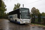 Alter DAF SB 3000 ATi Reisebus am 12.10.2016 in Kolomeya in der Ukraine.