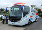Iveco-Irisbus Irizar von TRANSALEX-BUS steht beim Loro Parque/Teneriffa, 01-2019