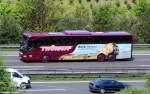 Mercedes Tourismo vom Unternehmen Thrauf Reisebro und Busreisen aus Bad Winsheim, fotografiert auf der A9 bei Denkendorf am 20.05.2012
