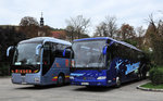 Mercedes-Benz Tourismo/507981/links-ein-man-lions-coach-von Links ein MAN Lions Coach von Rieder Reisen aus Niedersterreich und rechts ein Mercedes Tourismo von Metzger aus der BRD.
