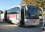 MB Tourismo des Busunternehmens NADERER von Austria steht auf dem Busplatz der Veterama Mannheim, Oktober 2018