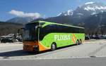 MB des Busunternehmens BLAGUSS steht als FlixBus auf dem Parkplatz Knigsee im April 2019