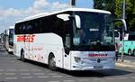 Mercedes-Benz Tourismo von Birgels GmbH & Co KG aus Meerbusch, Nordrhein-Westfalen bei der Bus Demo in Berlin am 17.06.2020.