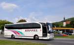 Mercedes Benz Travego von KPPEL Busreisen aus der Schweiz am 13.7.2013 in Krems unterwegs.