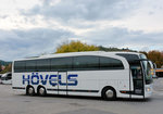 Mercedes-Benz Travego/498831/mercedes-travego-von-hoevels-reisen-aus Mercedes Travego von Hvels Reisen aus der BRD in Krems gesehen.