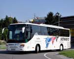Setra 415 GT-HD von SCHWARZ Busreisen aus sterreich im August 2013 in Krems gesehen.