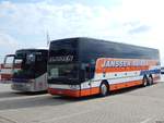 Setra 416 GT-HD von Mückenhausen und Van Hool TX18 von Janssen Reisen aus Deutschland im Stadthafen Sassnitz 
