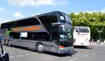 Setra S 431 DT von Beck und Schubert aus Aalen-Ebnat B-W bei der Bus Demo in Berlin am 17.06.2020.