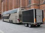 Setra 400er-Serie/848563/setra-431-dt-von-berlin-rock-coaches-aus Setra 431 DT von Berlin-Rock-Coaches aus Deutschland mit Anhänger in Neubrandenburg.