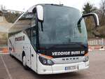 Setra 516 HD von Veddige Buss & Transport AB aus Schweden im Stadthafen Sassnitz.