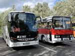 Setra 517 HD von Kuse und Ikarus 256 von Reisebusunternehmen Weinheimer aus Deutschland in Plau am See.