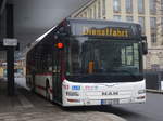 Wagen 193 der EVAG Erfurt, ein MAN Lions City, macht am 07.02.17 am Erfurter Busbahnhof Pause.