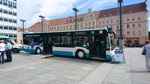 ....am 16.juli wurden die neuen Busse der Stadtwerke auf den Marktplatz vorgestellt wo auch ein Sicherheitstraninig sicher im Bus einsteigen veranstaltet wird 
...hier der neue Citaro NB SW 546  und auf den Bussen sind wieder Sportler die in  Sportvereinen Neubrandenburgs sind 