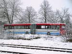 Ehemaliger HAVAG Bus abgestellt in Halle-Neustadt am 7.3.18