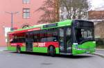 Solaris - Stadtbus von Rhoen-Energie, frher WAG Fulda, steht am Fuldaer Busbahnhof; Januar 2015