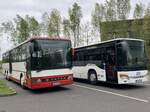 Setra 317 UL von Plauer Busbetrieb M. Maaß aus Deutschland und Setra 416 NF der MVVG in Plau am See.