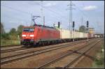 DB Schenker 189 017-7 mit Containerzug am 11.09.2011 in Berlin Sch�nefeld Flughafen