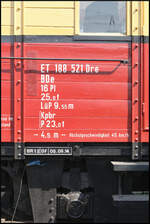 Um twas zu dem ET 188 521 Dre zu erfahren, muss man sich mit den Anschriften am Triebwagen begnügen.