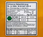   Anschriftentafel Technologieträger D-HOB 2500 IV (D-HOB 4.0), Schweres Nebenfahrzeug-Nr.