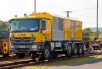   ZWEIWEG-Schienenschweißfahrzeug ein Zwei-Wege-Daimler Actros 3346 BlueTec EEV (Mercedes-Benz) mit Schienenschweißanlage (Schweres Nebenfahrzeug Nr.